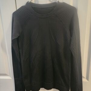 lululemon athletica Black Ribbed Long Sleeve Top